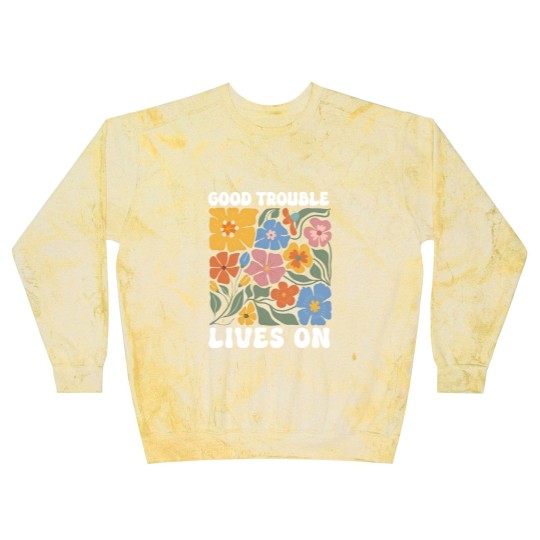 Discover Floral Good Trouble Lives On Blast Sweatshirts, Resistance Blast Sweatshirts, John Lewis Blast Sweatshirts