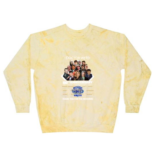 Discover Doctor Who 60th Anniversary 1963-2023 Thank You For The Memorie1 Signature Blast Sweatshirts