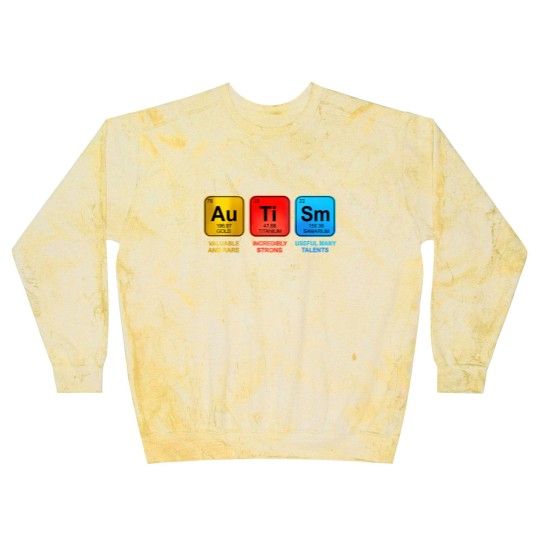 Discover Autism Awareness Women Men Kids Elements Periodic Table ASD Blast Sweatshirts