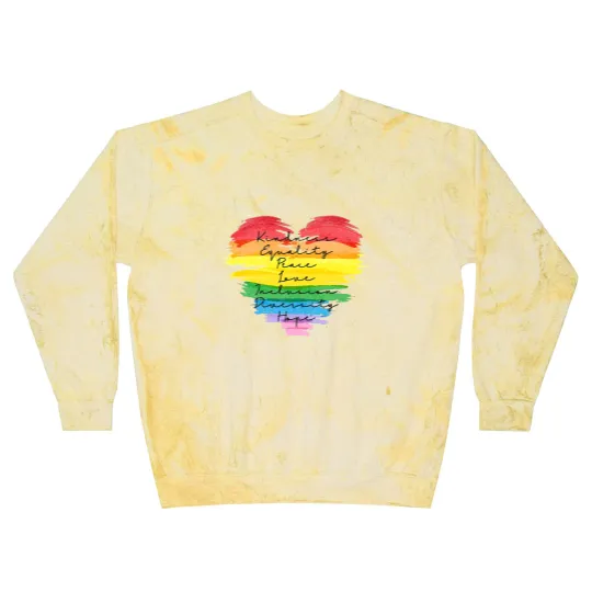 Discover Kindness Equality Peace Love Inclusion Diversity Hope Blast Sweatshirts, LGBT Rainbow Blast Sweatshirts