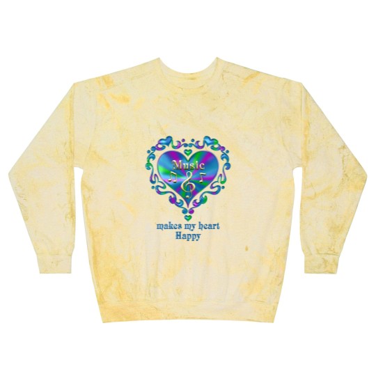 Discover Music Makes My Heart Happy Blast Sweatshirts
