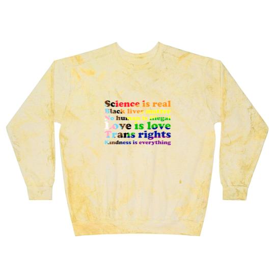 Discover Progress Pride Flag Science is real Black lives matter Love is love Blast Sweatshirts
