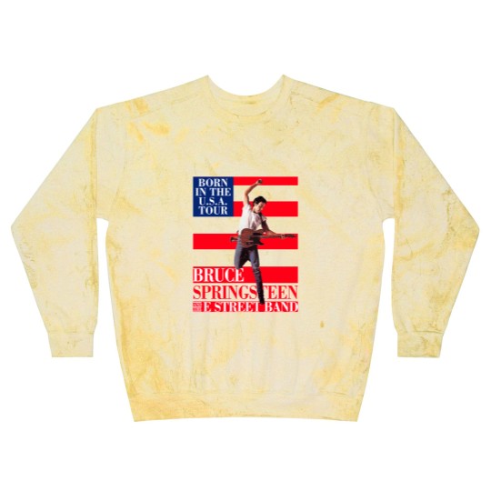 Discover Bruce Springsteen Born In Usa Tour Blast Sweatshirts, Bruce Springsteen Usa Flag Blast Sweatshirts
