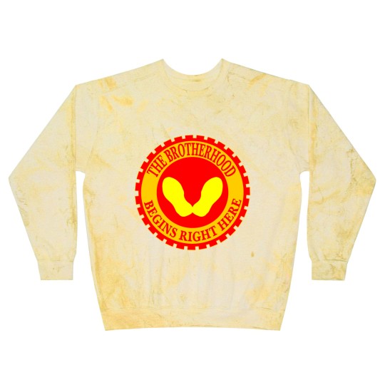 Discover The Brotherhood Begins Right Here Yellow Footprint Blast Sweatshirts