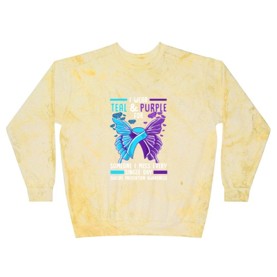 Discover Teal And Purple Ribbon Suicide Prevention Awarenes Blast Sweatshirts