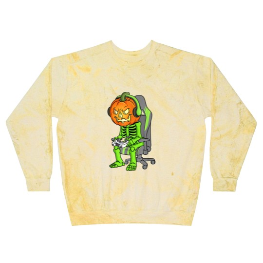 Discover Gaming Halloween Skeleton Jack O Lantern Gamer Boy Blast Sweatshirts