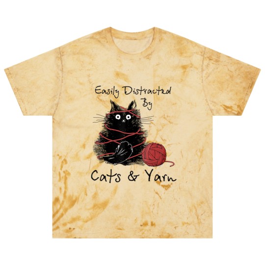 Discover Easily Distracted By Cats And Yarn Knitting Lovers Blast T Shirts