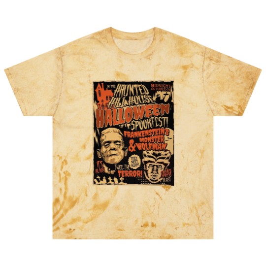Discover Frankenstein and Wolfman Vintage Retro Halloween , 80's Horror Blast T Shirts