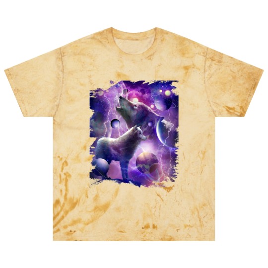 Discover Cosmic Wolf Howling At Moon In SpaceT Blast T Shirts