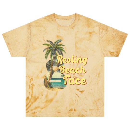 Discover Resting Beach Face Blast T Shirts Guitar Coconut Tree Tropical