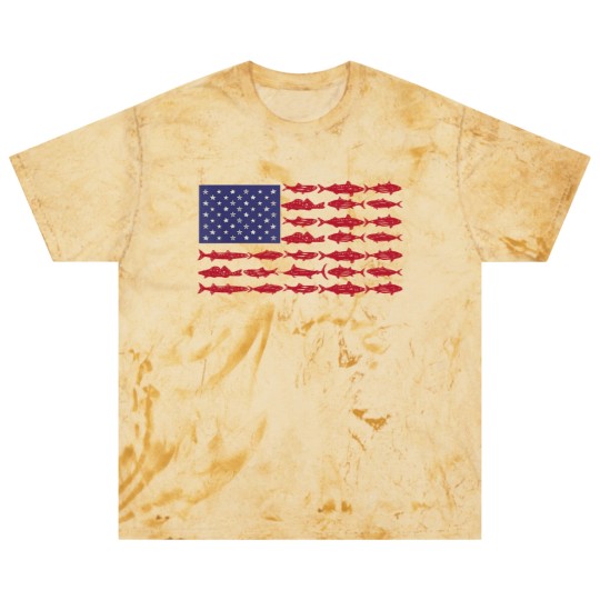 Discover Vintage USA Fish American Flag Blast T Shirts Fishing Gifts ABS001