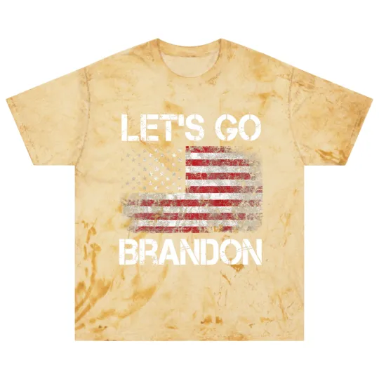 Discover Let's Go Brandon Vintage American Flag Patriotic on back Blast T Shirts