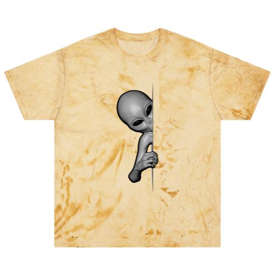 Discover Grey Alien Peeking - Zeta Reticuli Ufonaut - UFO Abduction Blast T Shirts