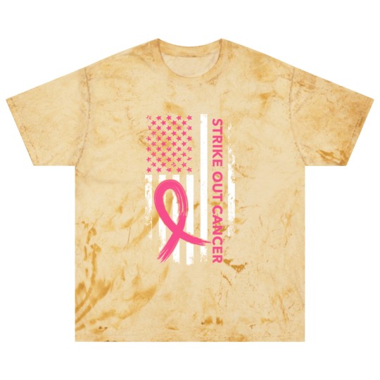 Discover Strike Out Cancer US Flag Blast T Shirts