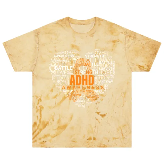 Discover ADHD awareness words cloud heart support proud ADHD warrior Blast T Shirts