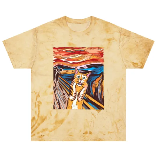 Discover Scream Blast T Shirts Funny Tabby Cat Scream Edvard Munch's Painting The Scream