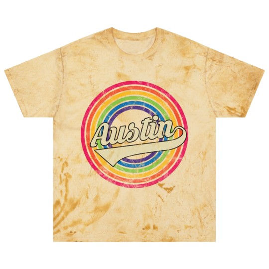 Discover Austin- Retro Rainbow Faded-Style - Austin - Blast T Shirts