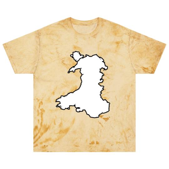 Discover Wales Black Outine Map Blast T Shirts