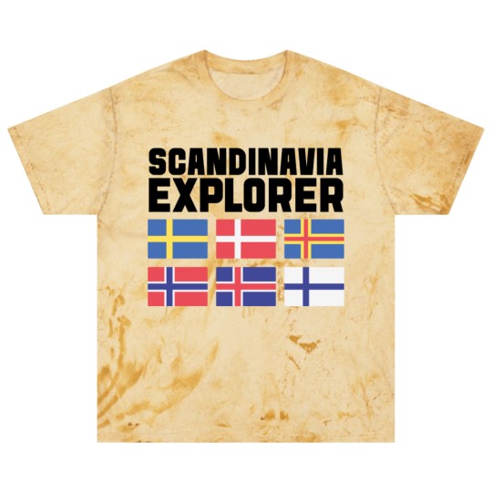 Discover Scandinavia Explorer Flags Iceland Sweden Norway Blast T Shirts