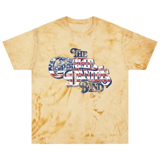 Discover Charlie Daniels Band Men's Blast T Shirts | American Flag Star Spangled Logo Gray Graphic Blast T Shirts