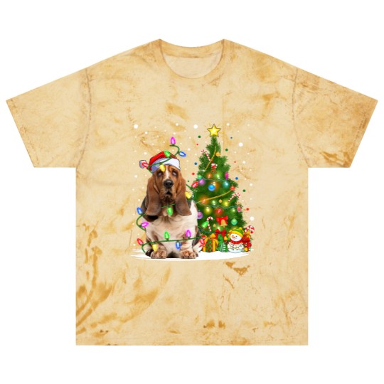Discover Dog Basset Hound Lighting Xmas Tree Santa Basset Hound Dog Christmas Blast T Shirts