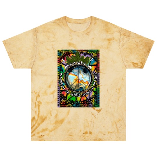 Discover Imagine All The People Living Life In Peace Hippie Premium Scoop Blast T Shirts