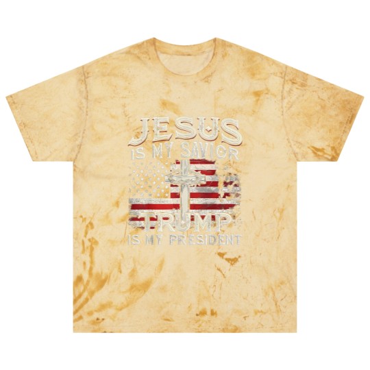 Discover Jesus Is My Savior Trump Is My President American Flag Blast T Shirts