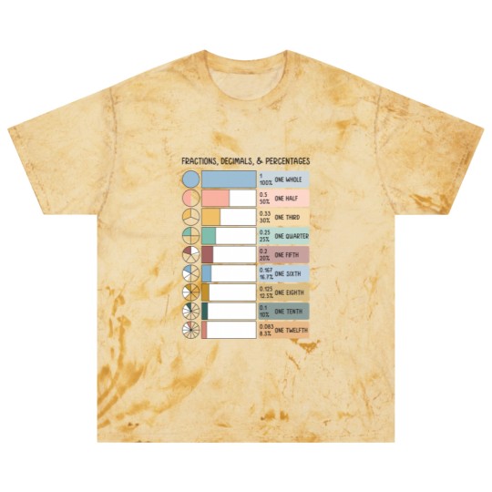 Discover Math Fraction Wheels Decimals and Percentages Educational Art in Muted Boho Rainbow Colors for Kid Blast T Shirts