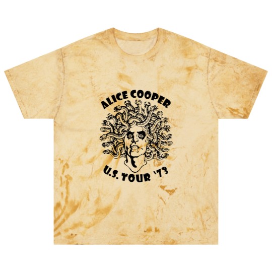 Discover Alice Cooper Men's Blast T Shirts, Medusa USA Tour 1973 Cover White Graphic Blast T Shirts