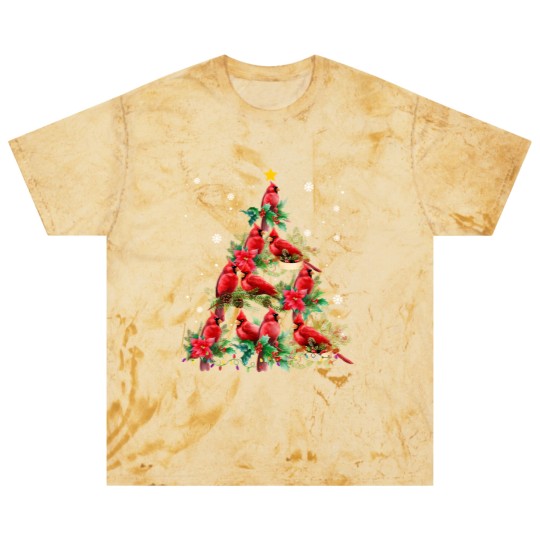 Discover Vintage Christmas Cardinal Birds Snowings Xmas Tree Lights Blast T Shirts