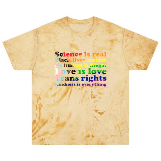 Discover Progress Pride Flag Science is real Black lives matter Love is love Blast T Shirts