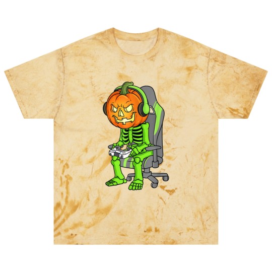 Discover Gaming Halloween Skeleton Jack O Lantern Gamer Boy Blast T Shirts