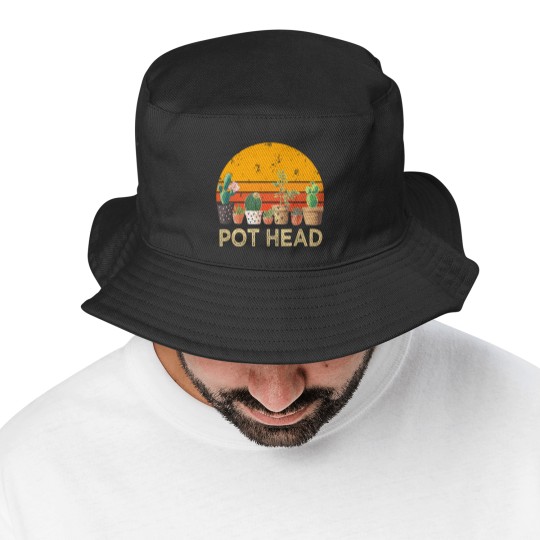Discover Pot Head Stone Flowers Bucket Hats