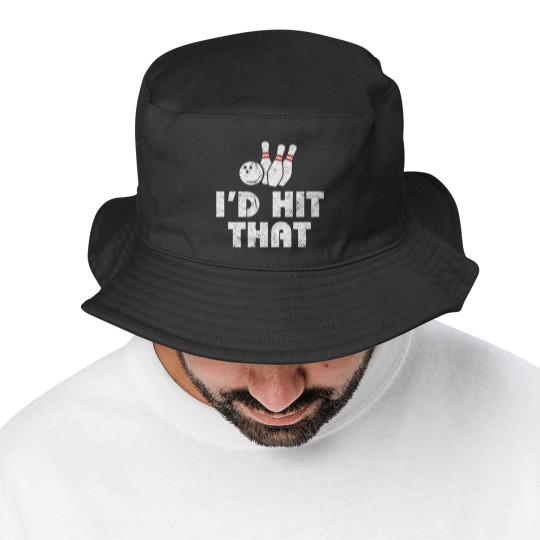 Discover Bowling Bucket Hats - I'd Hit That - Vintage - Gift For Bowlers Bucket Hats