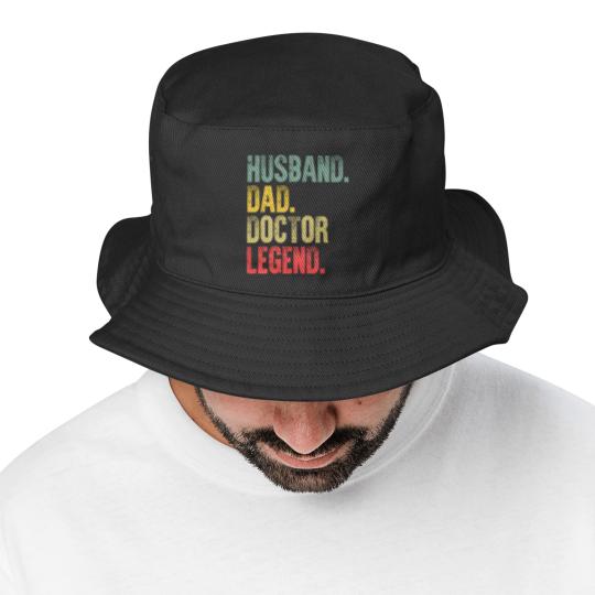 Discover Mens Funny Vintage Bucket Hats Husband Dad Doctor Legend Retro Bucket Hats