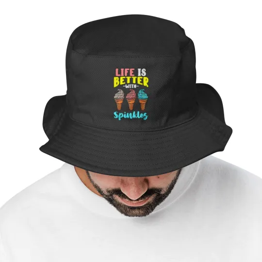 Discover Life is Better With Sprinkles Sweet Confectionery Ice Cream Bucket Hats