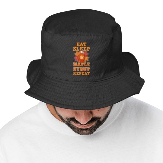 Discover Eat Sleep Maple Syrup Repeat Farmer Sugar Maker Quebec Farm Bucket Hats