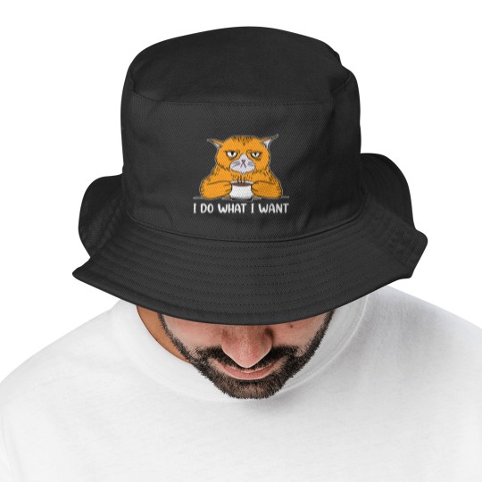 Discover I do What I Want Funny Sarcastic Cat Bucket Hats
