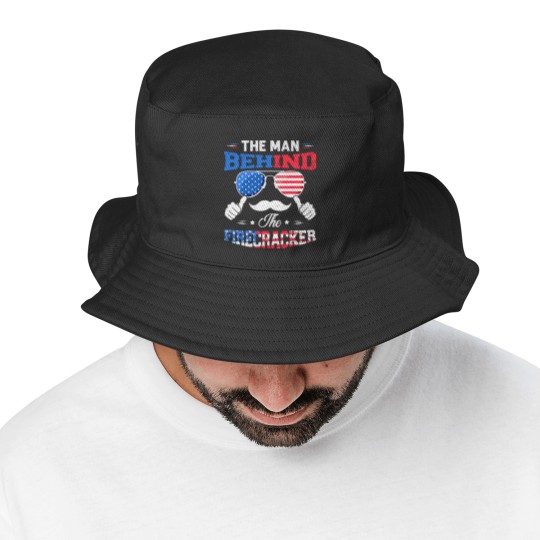 Discover The Man Behind The Firecracker 4th Of July American Flag - Behind The Firecracker 4th Of July - Bucket Hats