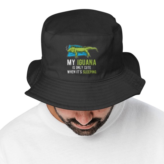 Discover Lazy Pet Reptile Lizard Animal Sleeping Iguana Bucket Hats