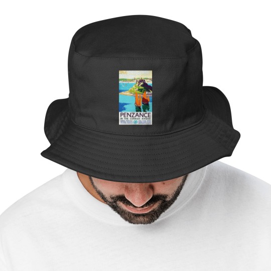 Discover Penzance in the Cornish Riviera - Vintage British Travel Poster Art - Travel - Bucket Hats