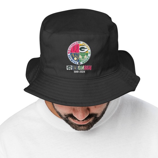 Discover Wisconsin And Packers And Brewers And Bucks Wisconsin Sport 1948 2024 Garden Flag Bucket Hats