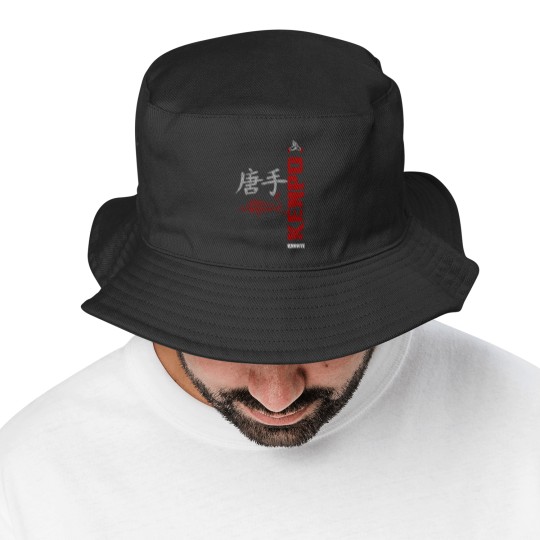 Discover vertical kenpo with chinese kanji dragon red Bucket Hats