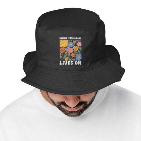 Discover Floral Good Trouble Lives On Bucket Hats, Resistance Bucket Hats, John Lewis Bucket Hats