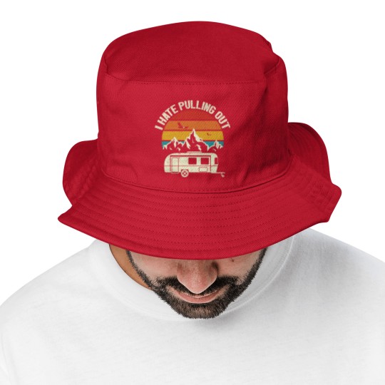 Discover Retro Vintage Mountains I Hate Pulling Out Funny Camping Bucket Hats