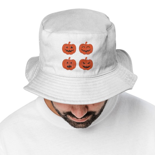 Discover Vintage Look Jack-O-Lantern Pumpkin Halloween Bucket Hats