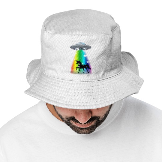 Discover Unicorn Rainbow UFO Alien Pony Space Travel Fable Bucket Hats