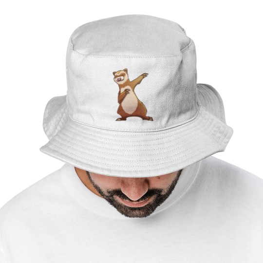 Discover Ferret Gift For Kids Men Women Dabbing Dance Hip-hop Bucket Hats