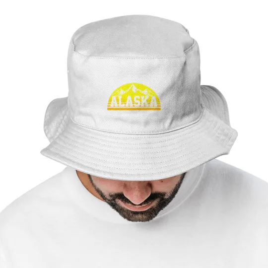 Discover Alaska Vintage Alaska Day Bucket Hats