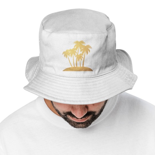 Discover Palm Gold Beach Vacation Island Luxury Summer Sun Bucket Hats